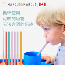 marcus silicone straw baby drinking water soft straw children universal large caliber non disposable hose 6 pack