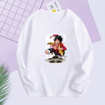 One Piece King Boy Long Sleeve T-shirt Spring and Autumn Boys Childrens Clothing Children Childrens Big Boy Blouse Cotton base shirt Tide