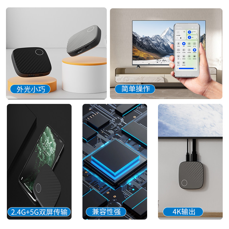 Wireless Screen Projector Connects Mobile Phone to Tv with Same Screen HDMI Connection to Monitor Computer Conversion Projector 2025 New Model