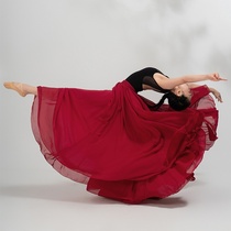 Chinese costumes in the lights dance costumes sing the ode to the motherland opening big swing skirt National Day blessing dancer