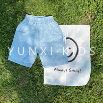 Girl boy boy jeans Summer clothes 2022 new small and medium children clothes foreign air children pants loose straight drum shorts