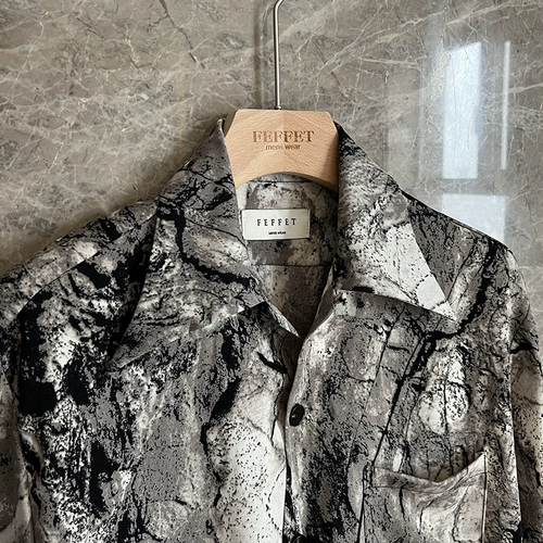 Летняя шелковая дизайнерская ретро брендовая рубашка, изысканный стиль, тренд сезона