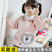Pig Paige baby anti-dirty cover coat Baby thickened velvet corduroy Boys waterproof long sleeve dinner coat winter