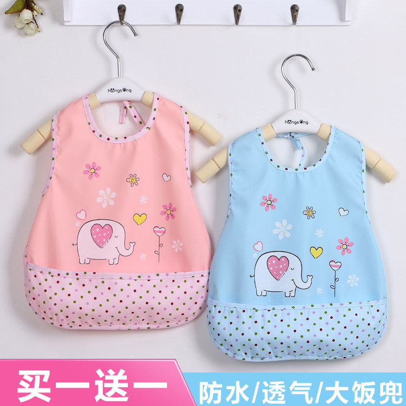 Rice pocket water towel newborn cotton summer waterproof large bib children tie eat bib baby rice pocket