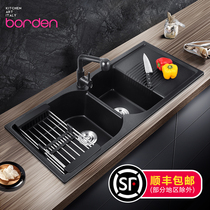 Italian kitchen wash basin quartz stone sink double sink household sink multifunctional sink sink sink sink