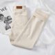 Beige cigarette straight jeans come with free shipping insurance
