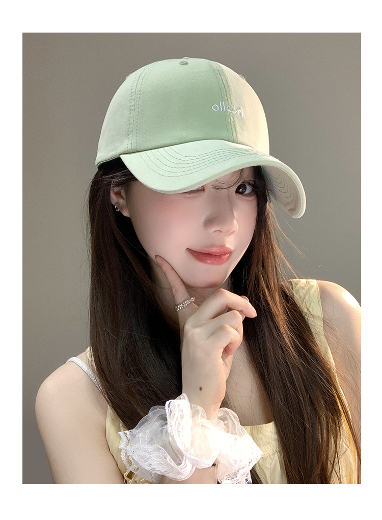 Letter Baseball Cap Women's Simple Versatile Big Head Cap Wide Brim Soft Top_voghion.com