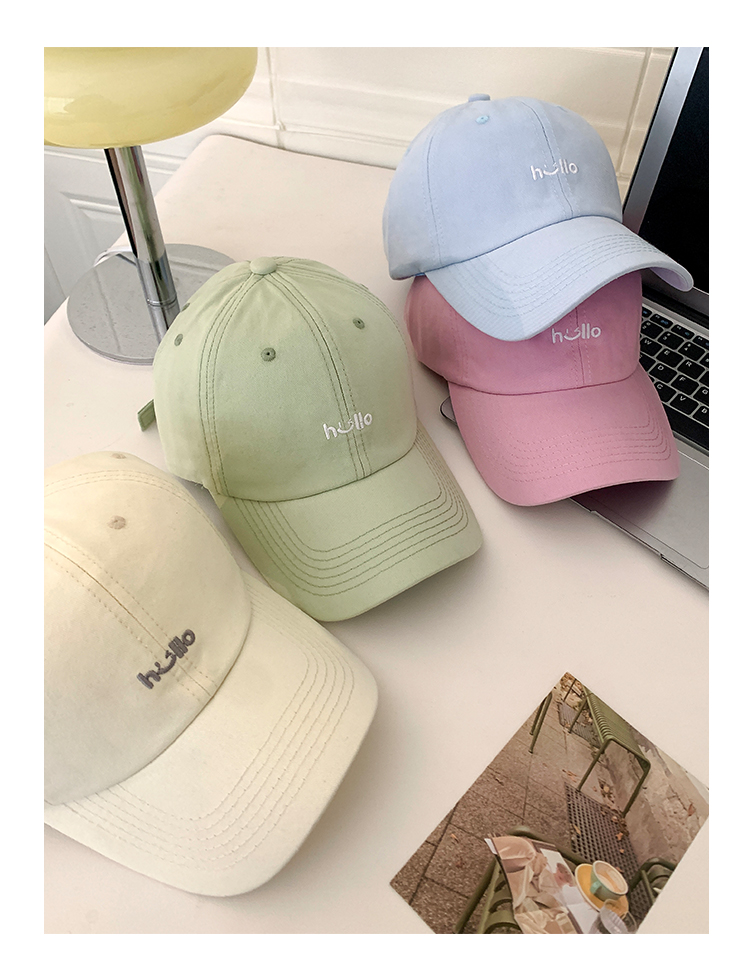 Letter Baseball Cap Women's Simple Versatile Big Head Cap Wide Brim Soft Top_voghion.com