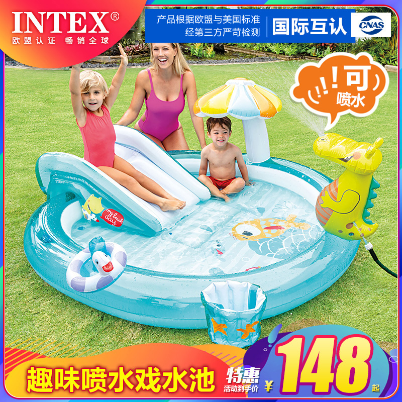 INTEX Kids Inflatable Pool Family Large Model Ocean Ball Pool Sand Pool Home Baby Spray Paddling Pool