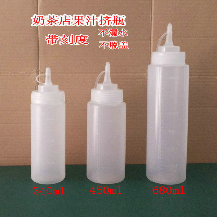 Milk tea shop juice jam fructose squeeze bottle plastic large squeeze sauce bottle salad dressing ketchup squeeze bottle with scale