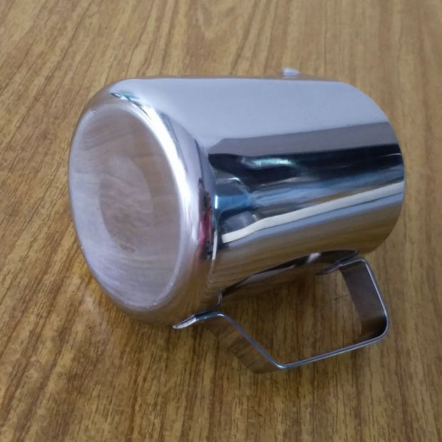 Dụng cụ pha cà phê đầu inox dày 350ml kéo hoa hình trụ cà phê kéo cốc 600 cốc sữa tách cốc ly thủy tinh uống cà phê
