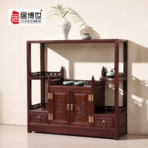 Mahogany furniture Burma red and rosewood tea cabinet rack Aoshi Dalbergia Chinese solid wood living room locker