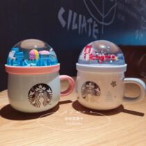 Starbucks coffee cup water park scene Oil Cup cover mug ceramic desktop water cup creative office Cup