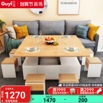 Foldable table Home Small family type combined tea table multifunction telescopic modern minimalist creative furniture tea table