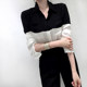 2023 Spring and Autumn New Chic Simple and Attractive Black and White Splicing Top OL Commuting Color Matching Single-breasted Long-Sleeved Shirt