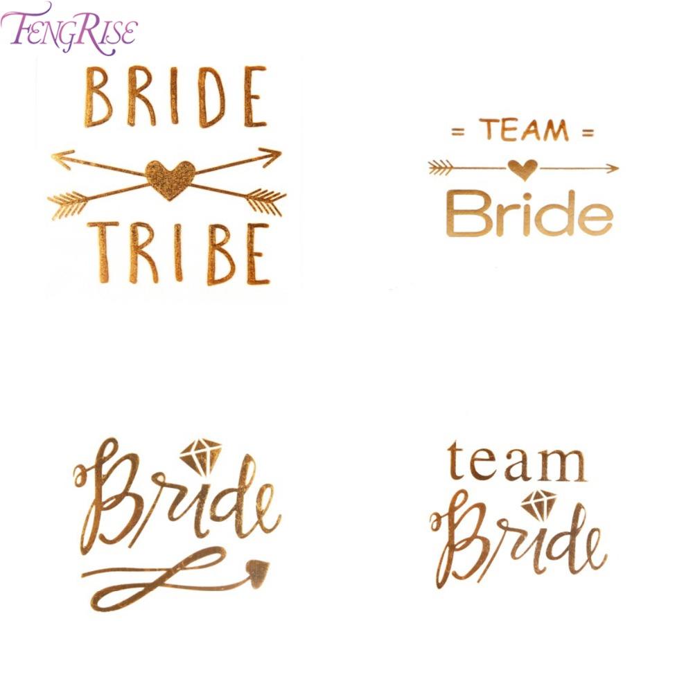 Gold Team Bride Temporary Tattoo Stickers Bachelore