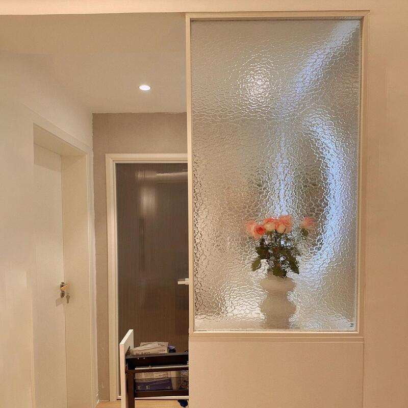 Acrylic Stainless Steel Washbasin Half Wall Ultra-White Water Pattern Glass Screen Cream Style Oil Painting Glass Entrance Partition Acrylic Stainless Steel Washbasin Half Wall Ultra-White Water Pattern Glass Screen Cream Style Oil Painting Glass Entrance Partition