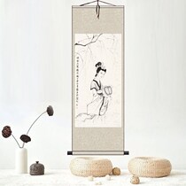 The blowing surface does not contain willow wind banners female sketches ancient beauties decorative paintings silk gifts Feng Shui calligraphy and painting