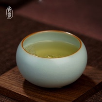 Ru Kiln Zen Cup Masters Cup Single Cup Ceramic Pint Tea Cup Tea Green Porcelain Jingde Town Ru Porcelain Tea Cup Open Sheet Can Be Raised