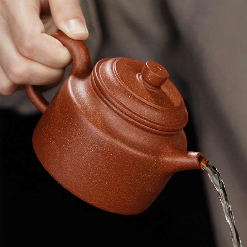 Yixing Zisha pot pure handmade Dezhong pot down slope mud antique bubble teapot ceramic single pot tea set Master Liu Yadong