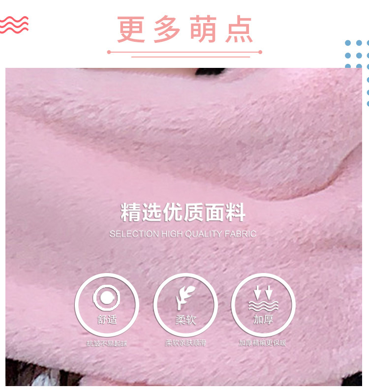 2022新款兔耳朵会动帽子女秋冬季儿童围脖围巾手套三件套一体女童详情4
