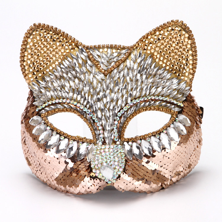 Shake sound explosions mask high-end diamond fox cat mask cat cosplay dance performance mask