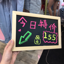Solid wood frame household magnetic small blackboard Hanging shop commercial display billboard Vertical desktop small bracket blackboard