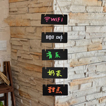 Hanging wooden small blackboard Mini small listing tag guide sign Shop restaurant advertising display sign