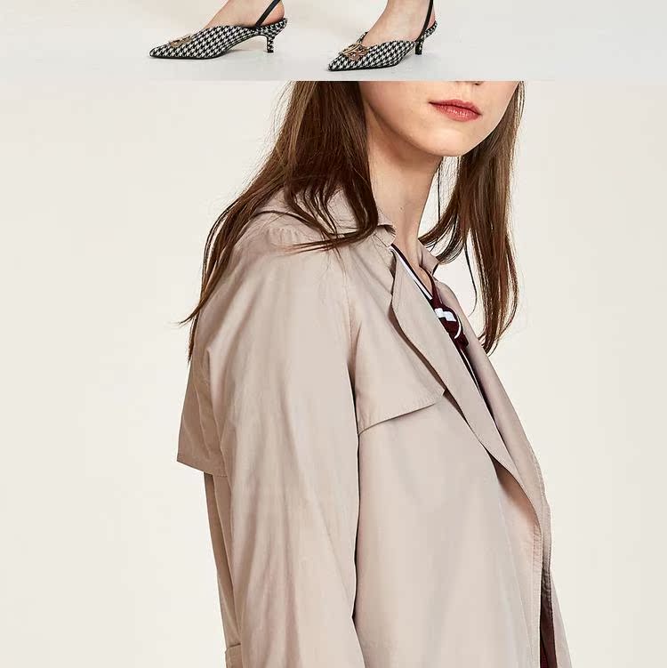 Shadow YINER âm thanh trẻ em mùa thu màu rắn buộc thắt lưng áo khoác dài áo gió 8C67307035 - Trench Coat áo khoác dù nữ