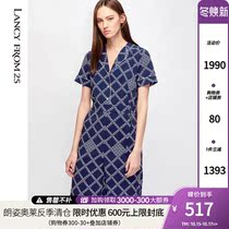 Langzi checkered thin jumpsuit 2020 Summer navy blue plaid ankle-length pants thin jumpsuit mall same model