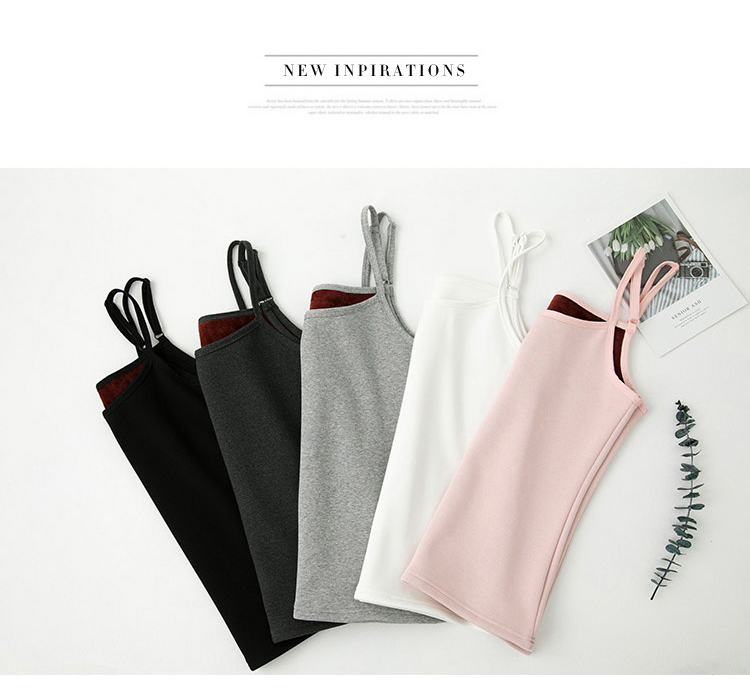 Camisole nữ mùa đông dày cotton cộng với đồ lót nhung nhiệt bên trong áo sơ mi cỡ lớn bó sát gầy áo đồ bơi nữ