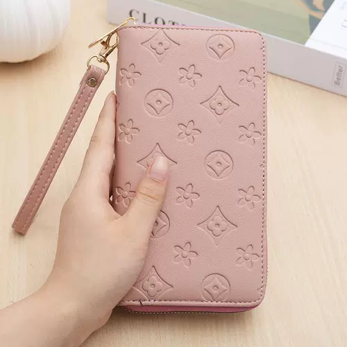 Универсальный длинный бумажник подходит для мужчин и женщин, антимагнитный вместительный и большой картхолдер, цепочка с молнией, сумка с петлей на руку, кошелек, коллекция 2021