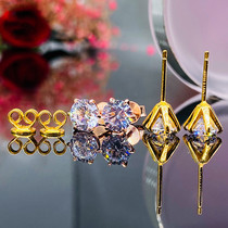 18K rose gold USA imports D color mosanstone small six-claw ear decoration for men and women with a minimalist temperament single drill ear nail