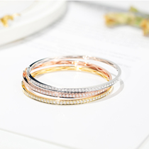 18K platinum imported moisanishi single row Diamond AU750 rose gold gold bracelet bracelet fashion gift for girlfriend