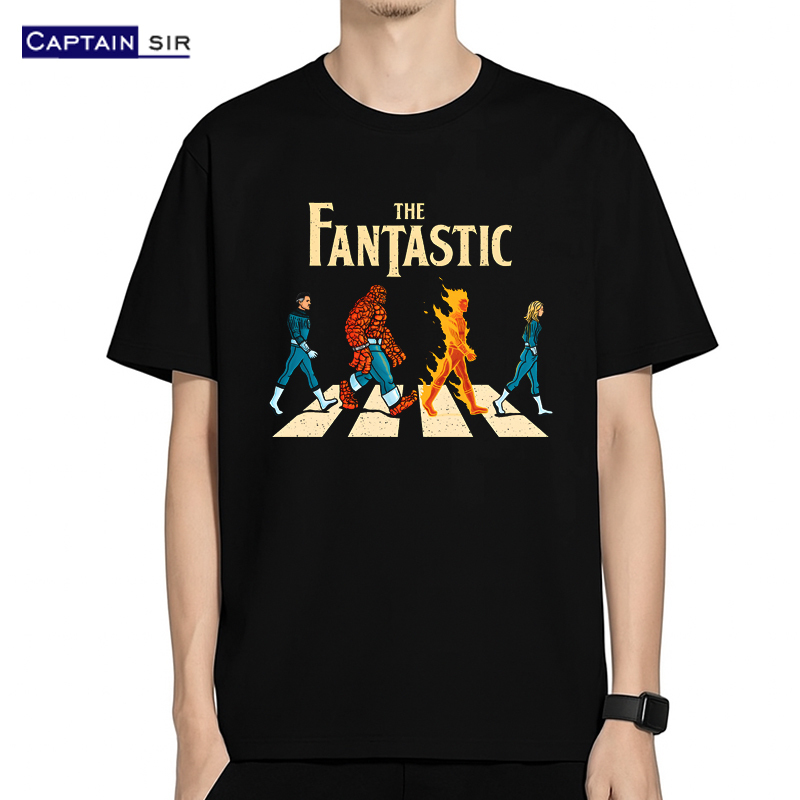 Fantastic Four Spoof Beatles Band Movie Graphic Merchandise Funny Short-Sleeve T-Shirt Unisex Pure Cotton