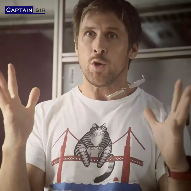 Movie-Inspired Rescue Plan, Gao Shili, Cat, San Francisco Bridge, Merchandise, Short-Sleeve T-Shirt, Pure Cotton