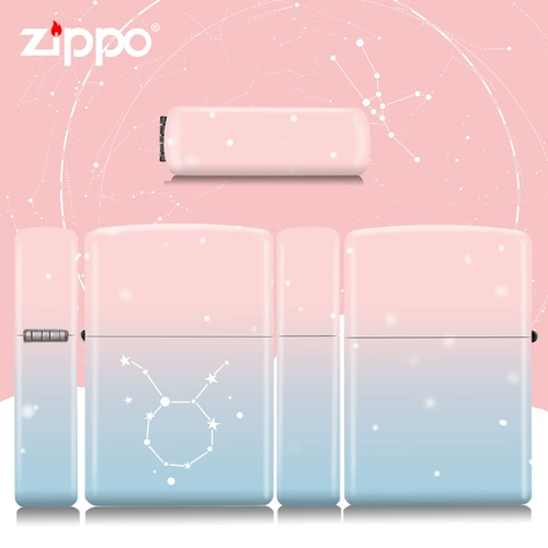 zippo Оригинальная зажигалка, знаки зодиака, градиент, официальный продукт, популярно в интернете