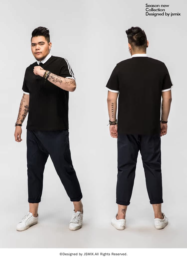 Quần áo nam màu mỡ kích thước lớn của hành tinh JSMIX cộng với phân bón để tăng màu mỡ cho nam giới màu sắc ngắn tay áo POLO mùa hè áo polo nam đẹp