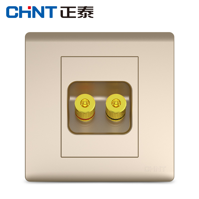 Chint switch socket panel NEW7D champagne gold two-hole audio type 86 panel