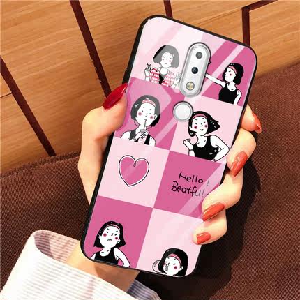 诺基亚x6 2018版手机壳玻璃女潮牌TA-1062防