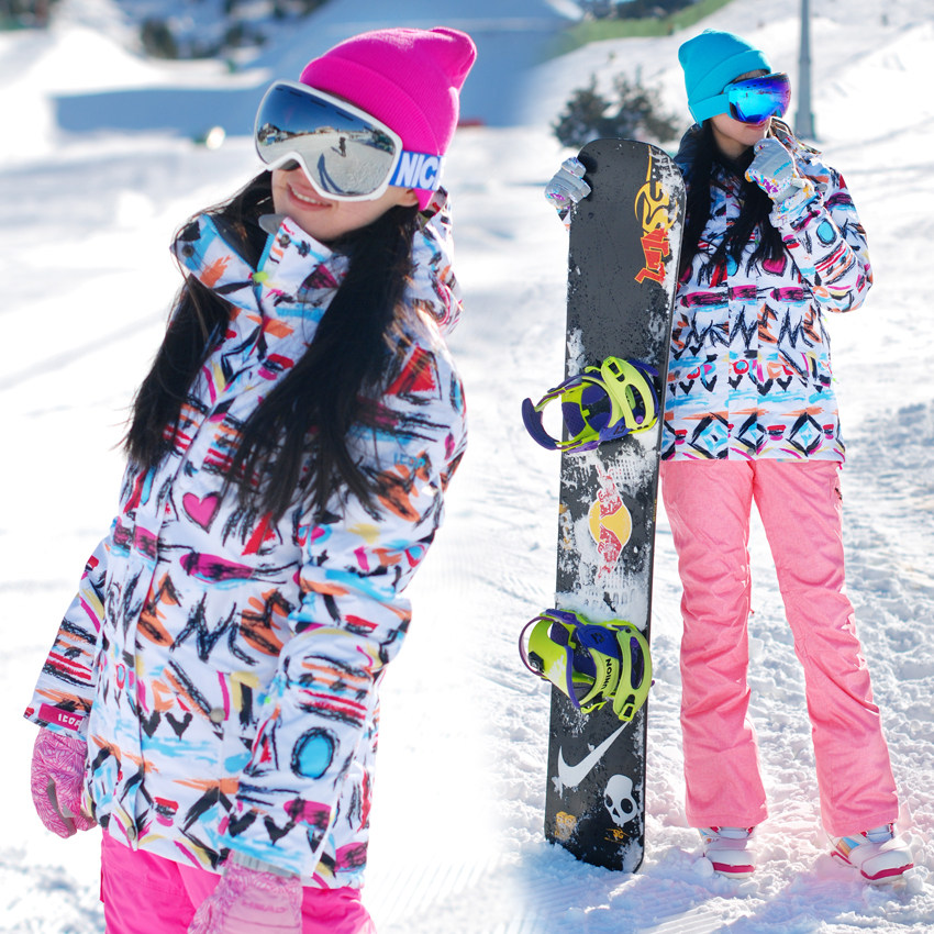 ICOP Written Letter of Alphabet Ski Suit Women Korean Veneer Double Board Ski only blouses (W904) -Taobao