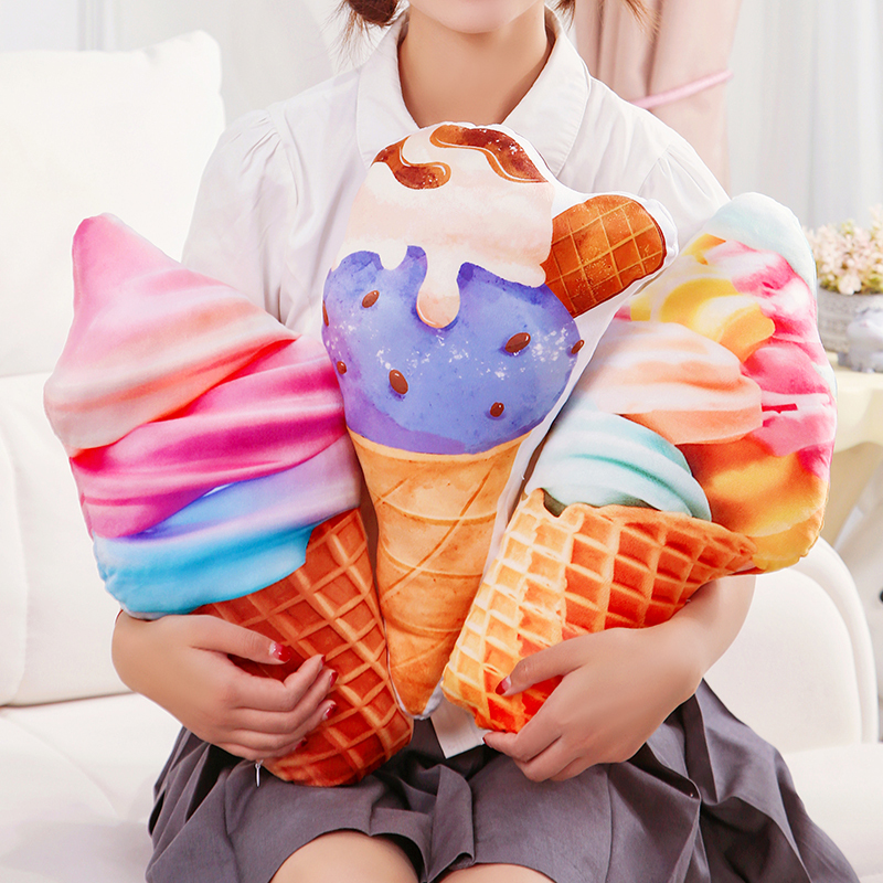 Simulated Ice Cream Pillow, Cartoon Ice Cream Doll, Dance Prop Cushion, Ice Cream Cone Toy, Birthday Gift