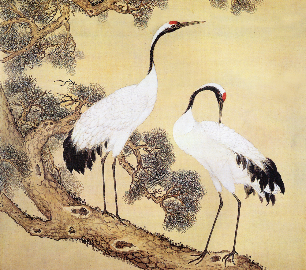 新中式装饰画故宫鸟谱仙鹤仿古画名人字画名家书画花鸟画小品国画 Изображение 1