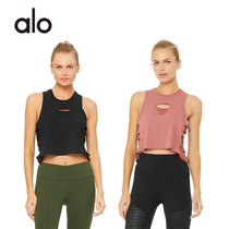  Alo yoga official website CUT IT OUT CROPPED TANK short perforated yoga vest top
