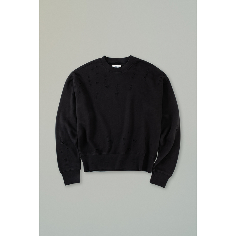 French Terry Brings Back the Looseness and Softness of the 90S, Heavyweight Garment Washed Vintage Distressed Sweatshirt