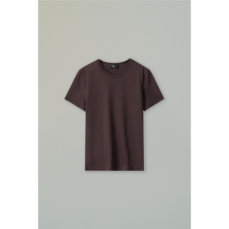 Crewneck Tee Japanese Century-Old Brand Yagi Knit Supima Cotton Ebony Color Small Round Neck T-Shirt Crewneck Tee Japanese Century-Old Brand Yagi Knit Supima Cotton Ebony Color Small Round Neck T-Shirt