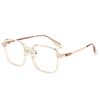 Color-Changing Myopia Glasses for Women, Cool Tea Color, Transparent Frame, Ultra-Light, Trendy, High-Value, Large Frame, Slimming, Natural Look, Non-Prescription Glasses, Custom-Made