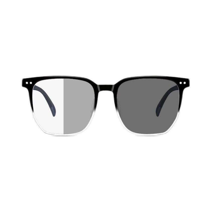 Color-Changing Myopia Glasses for Men, Stylish and Good-Looking, Trendy Retro Large Frame, Anti-Blue Light, Ultra-Light Protective Glasses for Students and Women