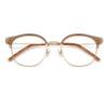 Xiaohongshu Same Style Cold Tea Gold Ultra-Light Half-Frame Prescription Glasses for Female Students, Small Round Frame, Makeup-Free Look Essential, Trendy