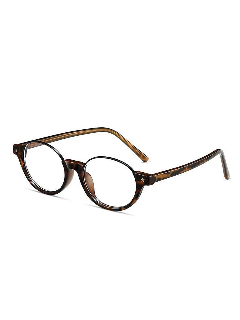 Retro Tortoiseshell Bookish Style Half-Rim Glasses for Women with Myopia, Customizable Prescription, Japanese Style Oval Small Frame Eyeglass Frames